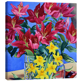 Canvas print Magenta Lilies and Daffodils - Christopher Ryland