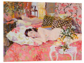 Acrylic print Sleeping Nude with Lilies - Hugo Grenville