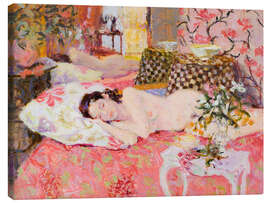 Canvas print Sleeping Nude with Lilies - Hugo Grenville