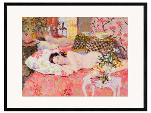 Framed art print Sleeping Nude with Lilies