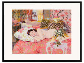 Framed art print Sleeping Nude with Lilies