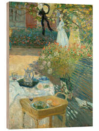 Wood print Lunch in Monet's Garden at Argenteuil, 1873 - Claude Monet