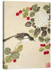 Stampa su tela Bird and Fruits - Wang Gouchen