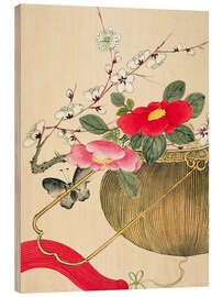 Cuadro de madera Flower and insect paintings