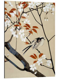 Aluminium print Bird and cherry tree