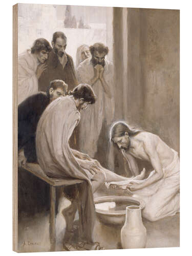 Wood print Christ washing the feet of his disciples, 1898