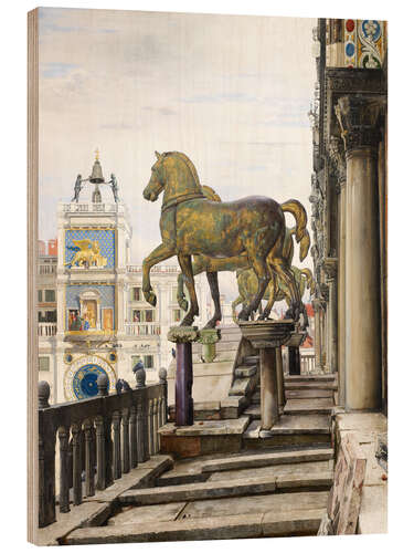 Print på træ The Bronze Horses of San Marco, Venice, 1876