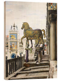 Print på træ The Bronze Horses of San Marco, Venice, 1876 - Charles Caryl Coleman