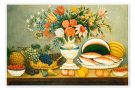 Poster Fruit and Flowers, around 1850