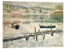 Acrylic print Harlem River in Winter, 1907 - Ernest Lawson