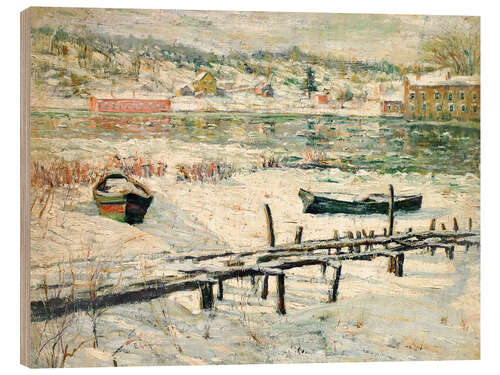 Wood print Harlem River in Winter, 1907