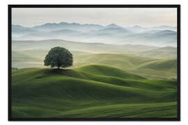 Gerahmter Kunstdruck Grüne Landschaft