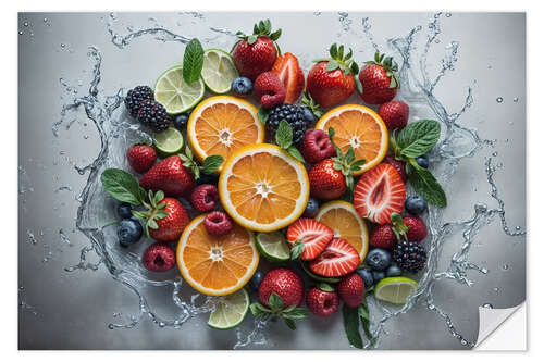 Selvklebende plakat Variety of fruits