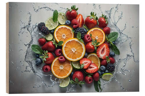 Tableau en bois Variety of fruits
