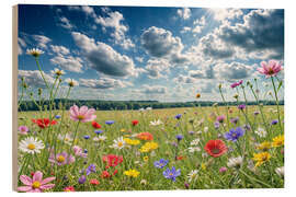 Wood print Wildflowers - Mango Art