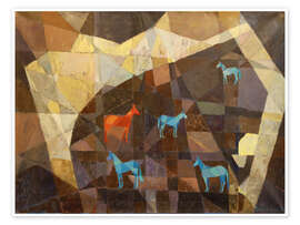 Poster Horses in the meadow - Iuliia Kotenko