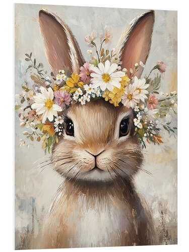 PVC-taulu Vintage Easter Bunny with Floral Wreath