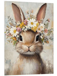 PVC-taulu Vintage Easter Bunny with Floral Wreath