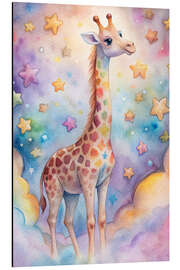 Obraz na aluminium Giraffe in the world of clouds and stars - nobelart