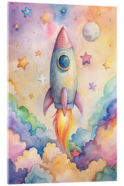 Akryylilasitaulu Watercolour rocket