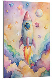 Stampa su alluminio Watercolour rocket