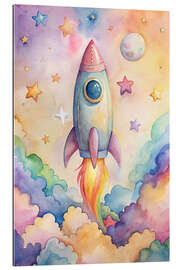 Cuadro de plexi-alu Watercolour rocket