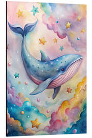 Aluminium print Whale in an ocean of stars and clouds II - nobelart