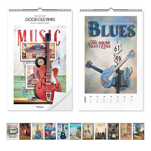Wandkalender Good Old Times - Music Calendar 2025