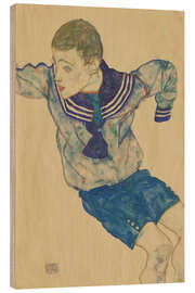 Holzbild Knabe in Matrosenanzug, 1914 - Egon Schiele