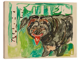 Holzbild Wütender Hund - Edvard Munch