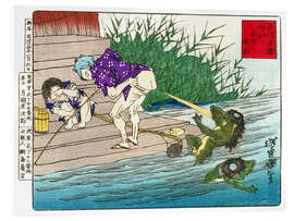 Tableau en verre acrylique Repelling Kappa by breaking wind - Tsukioka Yoshitoshi