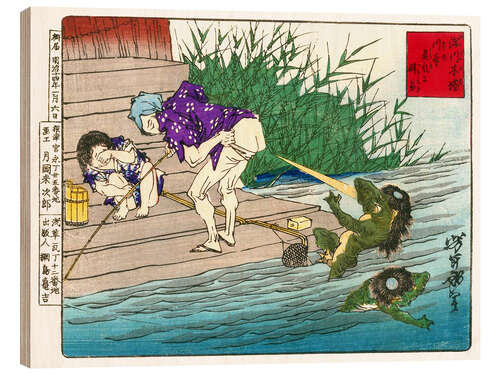 Wood print Repelling Kappa by breaking wind