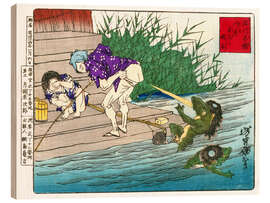 Wood print Repelling Kappa by breaking wind - Tsukioka Yoshitoshi