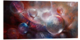 Acrylic print Featherlight - Soap bubbles and a feather - Annette Schmucker
