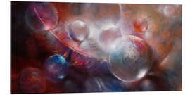 Aluminium print Featherlight - Soap bubbles and a feather - Annette Schmucker
