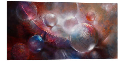 Foam board print Featherlight - Soap bubbles and a feather