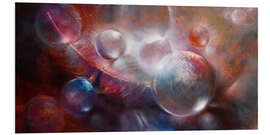 Foam board print Featherlight - Soap bubbles and a feather - Annette Schmucker