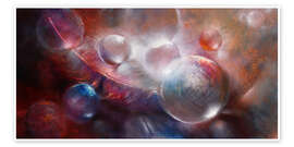 Poster Featherlight - Soap bubbles and a feather - Annette Schmucker