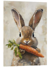 Stampa su vetro acrilico Vintage Easter Bunny with Carrot - TAlex