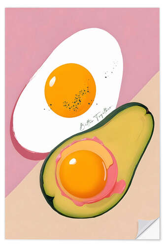 Vinilo para la pared Better Together - Avocado and Eggs Breakfast Roommates
