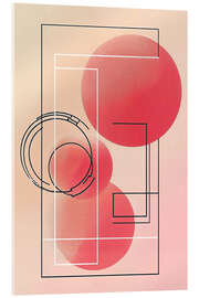Tableau en verre acrylique Retrometric - Pink Echoes I - Philippe HUGONNARD