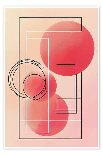 Póster Retrometric - Pink Echoes I