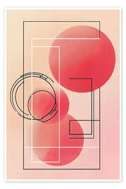Wandbild Retrometric - Pink Echoes I - Philippe HUGONNARD