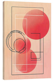 Tableau en bois Retrometric - Pink Echoes I - Philippe HUGONNARD