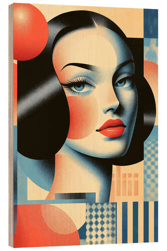 Tableau en bois Retrometric - Colourful Minds I