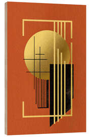 Tableau en bois Retrometric - Terra Golden I - Philippe HUGONNARD