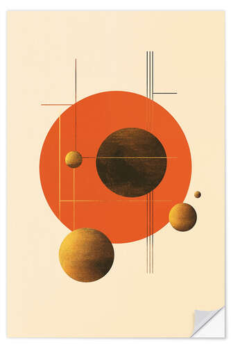 Wall sticker Retrometric - Goldy Moon I