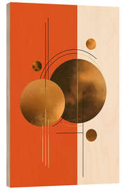 Tableau en bois Retrometric - Goldy Moon II - Philippe HUGONNARD