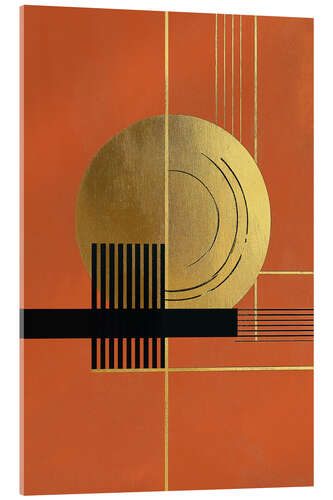 Tableau en verre acrylique Retrometrisch - Terra Golden II