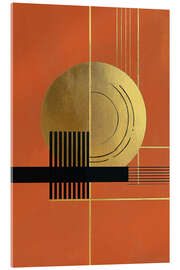 Tableau en verre acrylique Retrometrisch - Terra Golden II - Philippe HUGONNARD